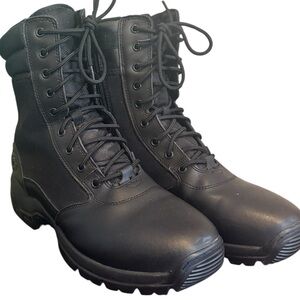 Interceptor Kentin Men’s leather Black Tactical Boots 9.5 lace up and zipper 9.5